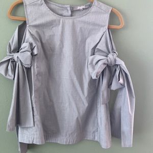 Marled bow sleeves blouse. MWOT